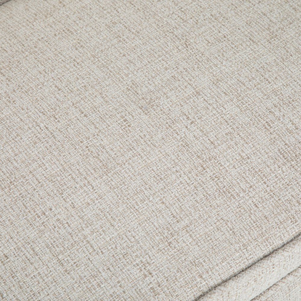 50" Beige And Brown Fabric And Wood Upholstered Bench