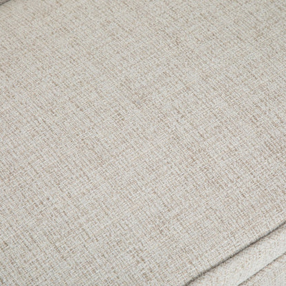 50" Beige And Brown Fabric And Wood Upholstered Bench