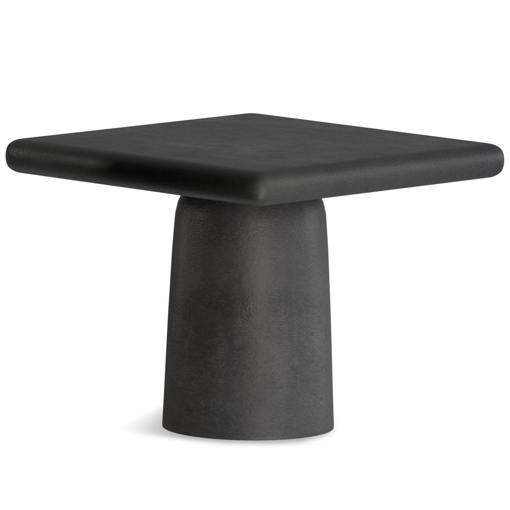 Set of Two Graphite Distressed Aluminum Square Pedestal End Tables HomeRoots