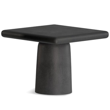 Set of Two Graphite Distressed Aluminum Square Pedestal End Tables HomeRoots