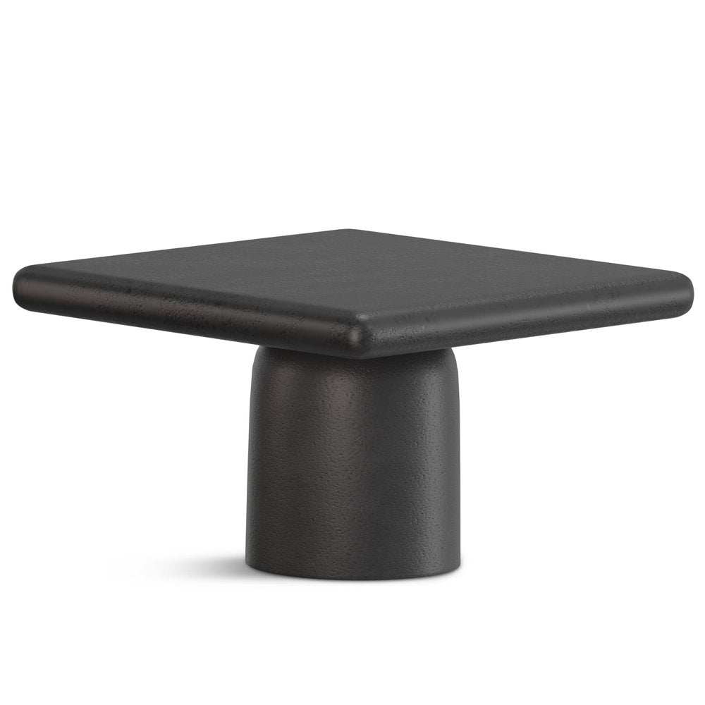 Set of Two Graphite Distressed Aluminum Square Pedestal End Tables — view 3