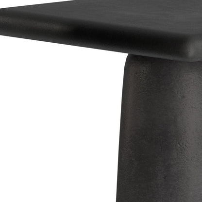 Set of Two Graphite Distressed Aluminum Square Pedestal End Tables HomeRoots
