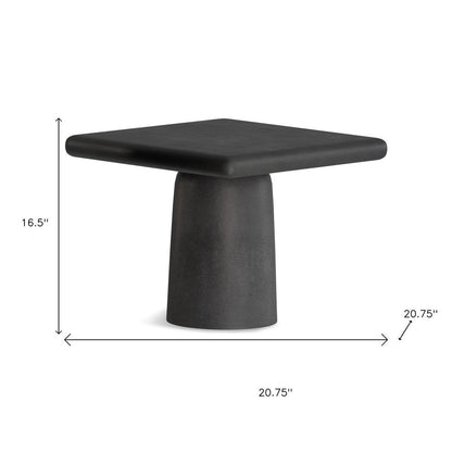 Set of Two Graphite Distressed Aluminum Square Pedestal End Tables HomeRoots