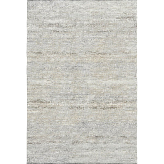 3' X 5' Beige And Ivory Abstract Washable Indoor Outdoor Area Rug