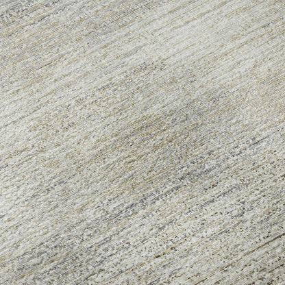 3' X 5' Beige And Ivory Abstract Washable Indoor Outdoor Area Rug