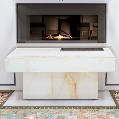 A modern and practical coffee table with imitation marble patterns made of MDF material - FurniFindUSA