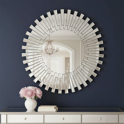 18" Silver Glass Sunburst Framed Accent Mirror HomeRoots