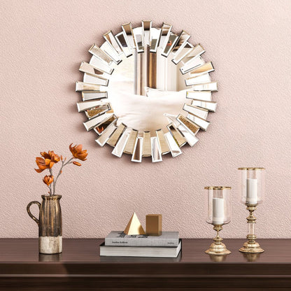 18" Silver Glass Sunburst Framed Accent Mirror HomeRoots