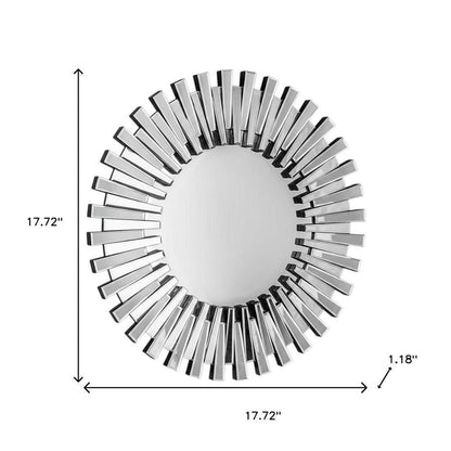 18" Silver Glass Sunburst Framed Accent Mirror HomeRoots
