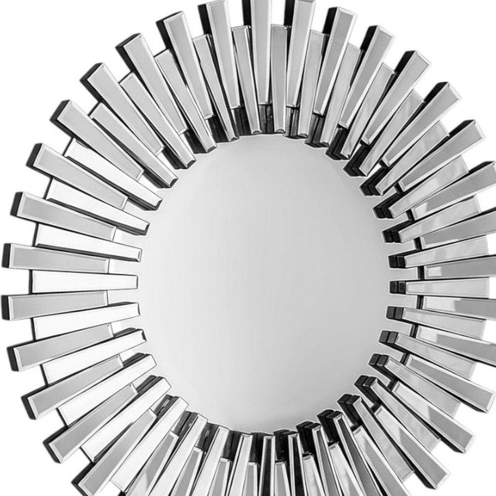 18" Silver Glass Sunburst Framed Accent Mirror HomeRoots