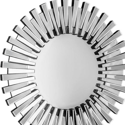 18" Silver Glass Sunburst Framed Accent Mirror HomeRoots
