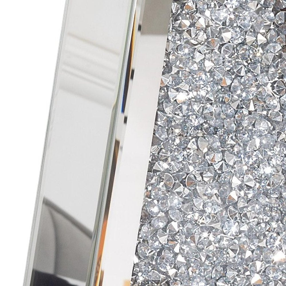 12" Silver Faux Crystal And Mirrored Glass Table Vase HomeRoots