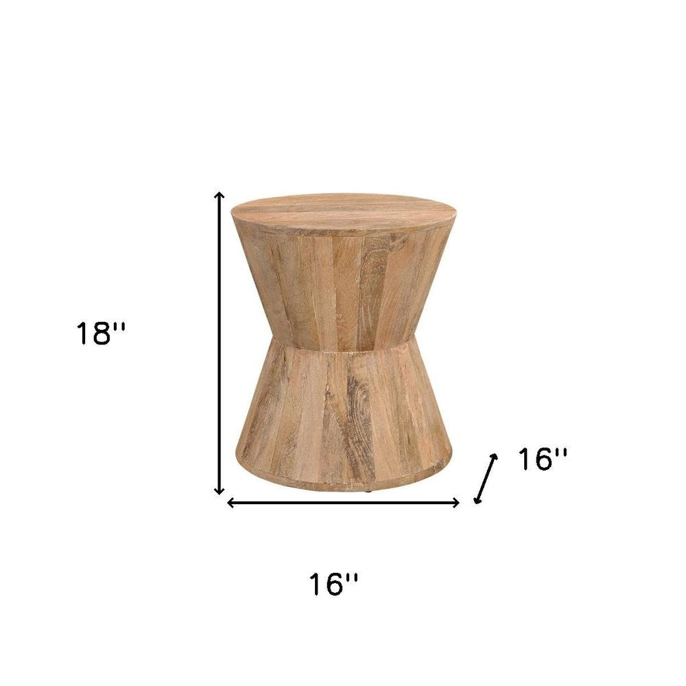 Set of Three Brown Solid Wood Round Solid Furniture Set — view 1