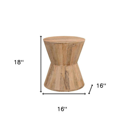 Set of Three Brown Solid Wood Round Solid Furniture Set