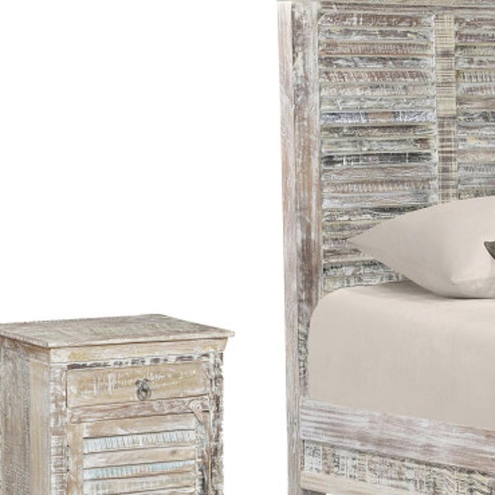 Three Piece White Solid Wood Bedroom Set — view 8