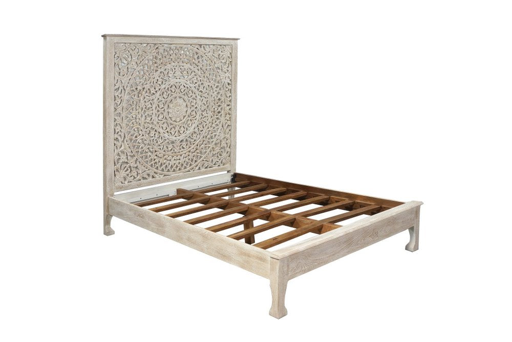 Three Piece White Solid Wood Bedroom Set — view 7