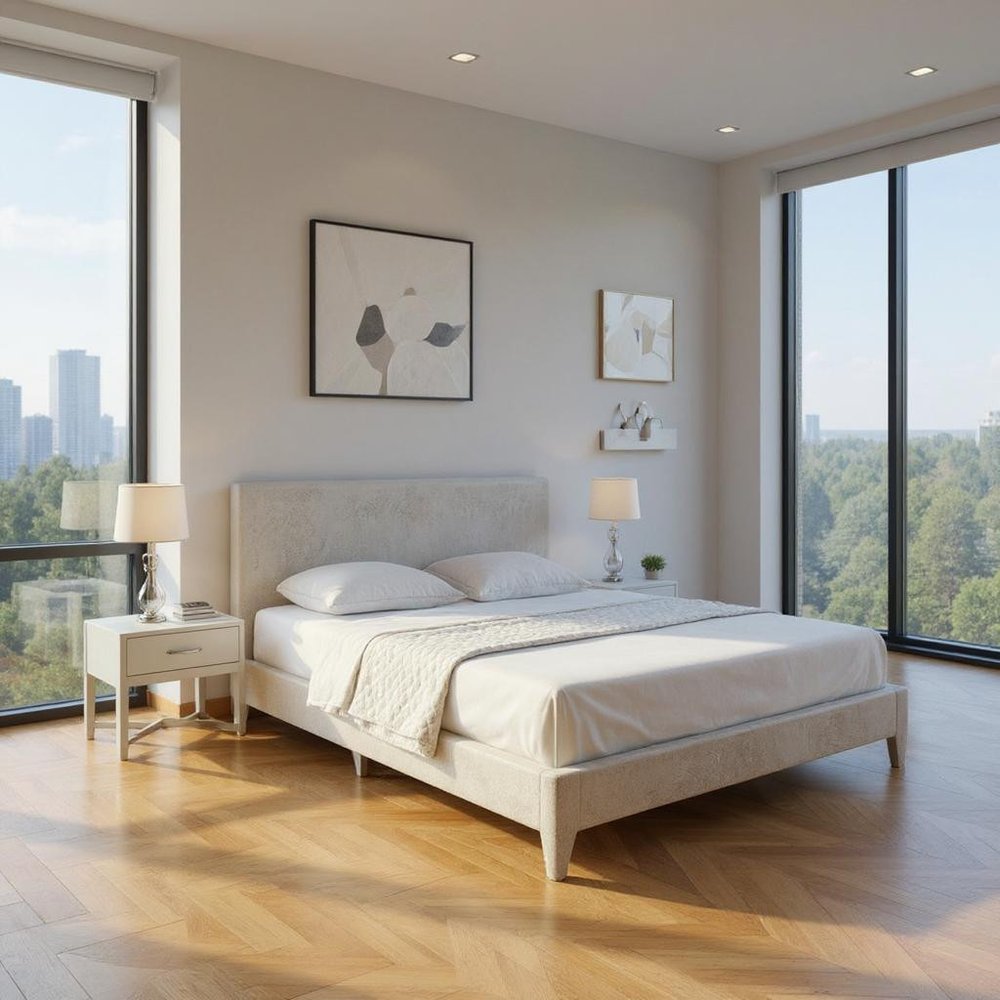 Three Piece Gray Solid Wood Bedroom Set — view 10