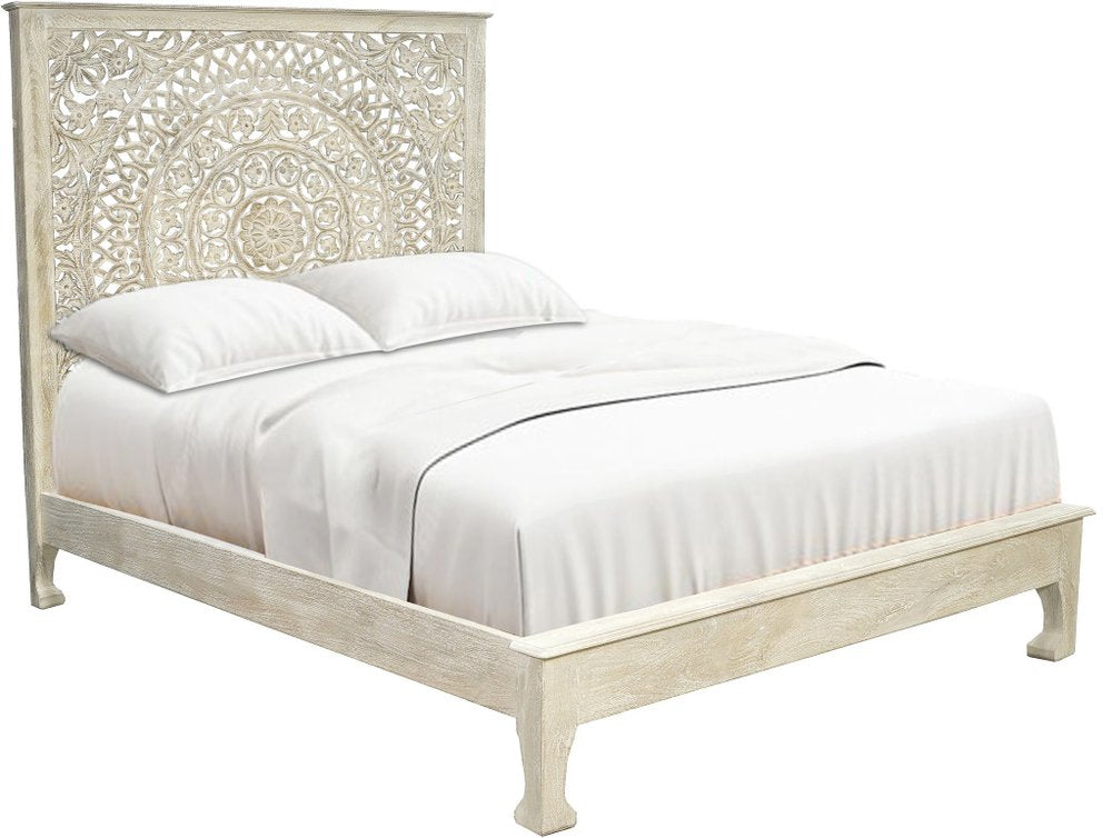 Three Piece Gray Solid Wood Bedroom Set — view 2