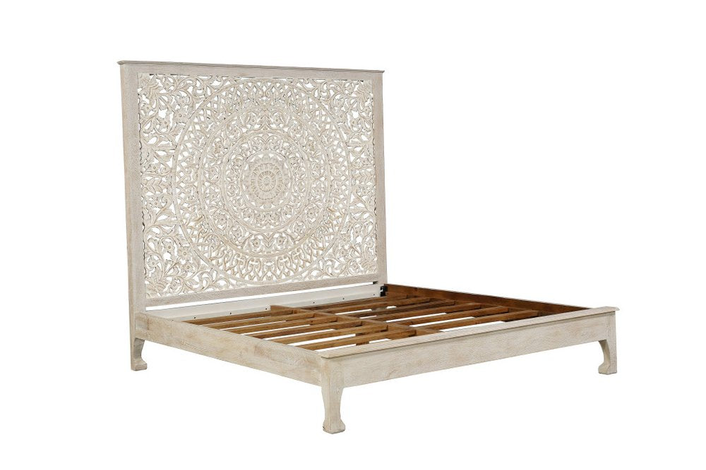 Three Piece White Solid Wood Bedroom Set — view 7