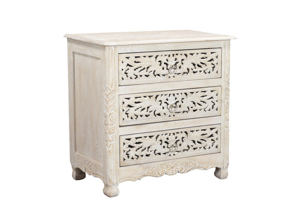 Three Piece White Solid Wood Bedroom Set — view 4
