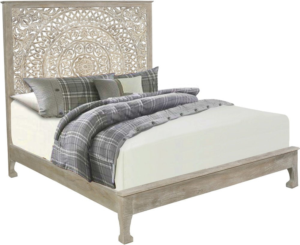Three Piece Gray Solid Wood Bedroom Set HomeRoots