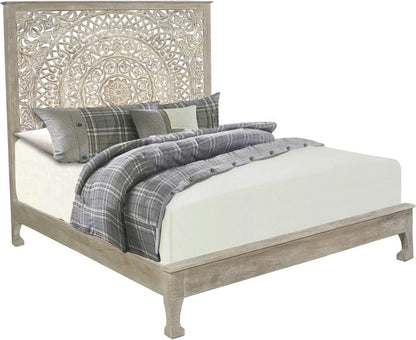 Three Piece Gray Solid Wood Bedroom Set