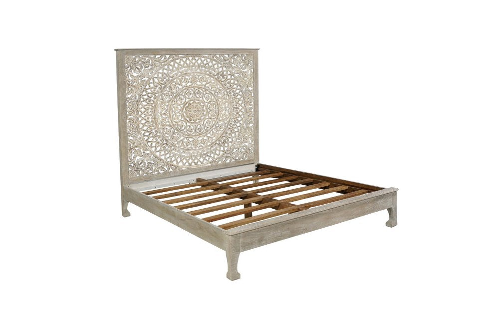 Three Piece Gray Solid Wood Bedroom Set — view 3
