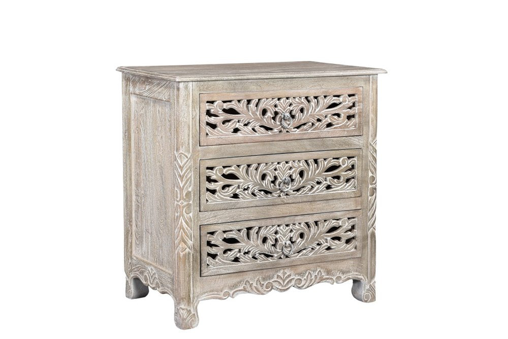 Three Piece Gray Solid Wood Bedroom Set — view 5