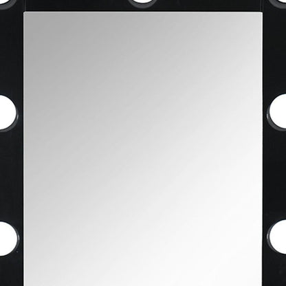 74" Black Wood Lighted Freestanding Framed Full Length Mirror HomeRoots