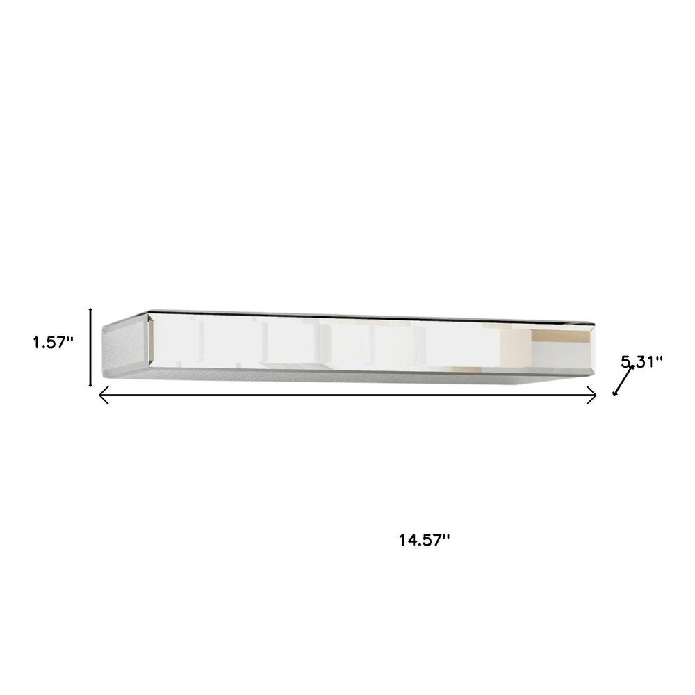 Set Of Three Silver Glass Wall Mounted Floating Shelf HomeRoots