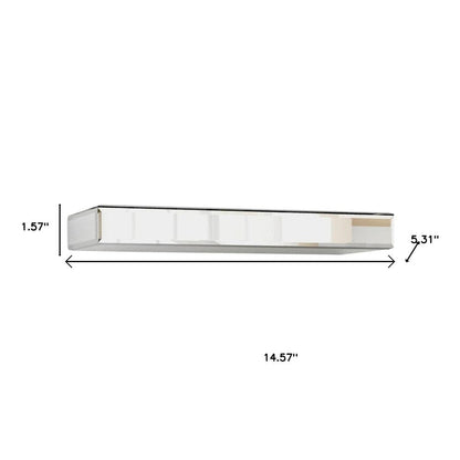 Set Of Three Silver Glass Wall Mounted Floating Shelf HomeRoots