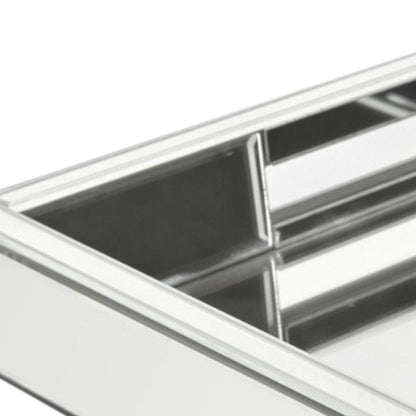 16" Silver Mirrored Glass Serving Tray With Handles HomeRoots