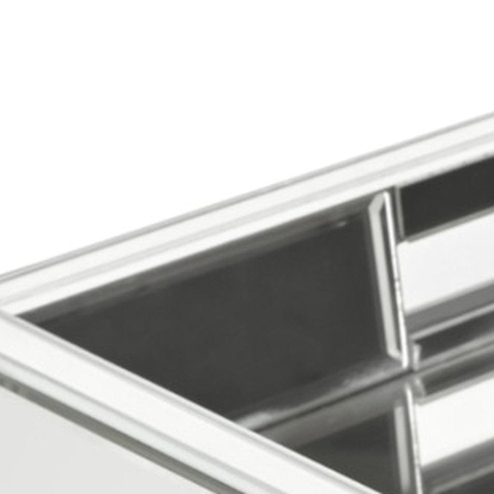 16" Silver Mirrored Glass Serving Tray With Handles HomeRoots