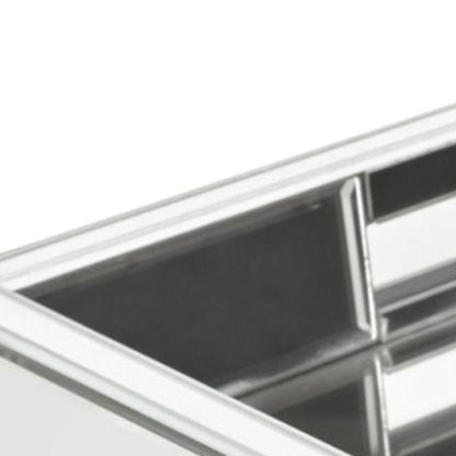 16" Silver Mirrored Glass Serving Tray With Handles HomeRoots