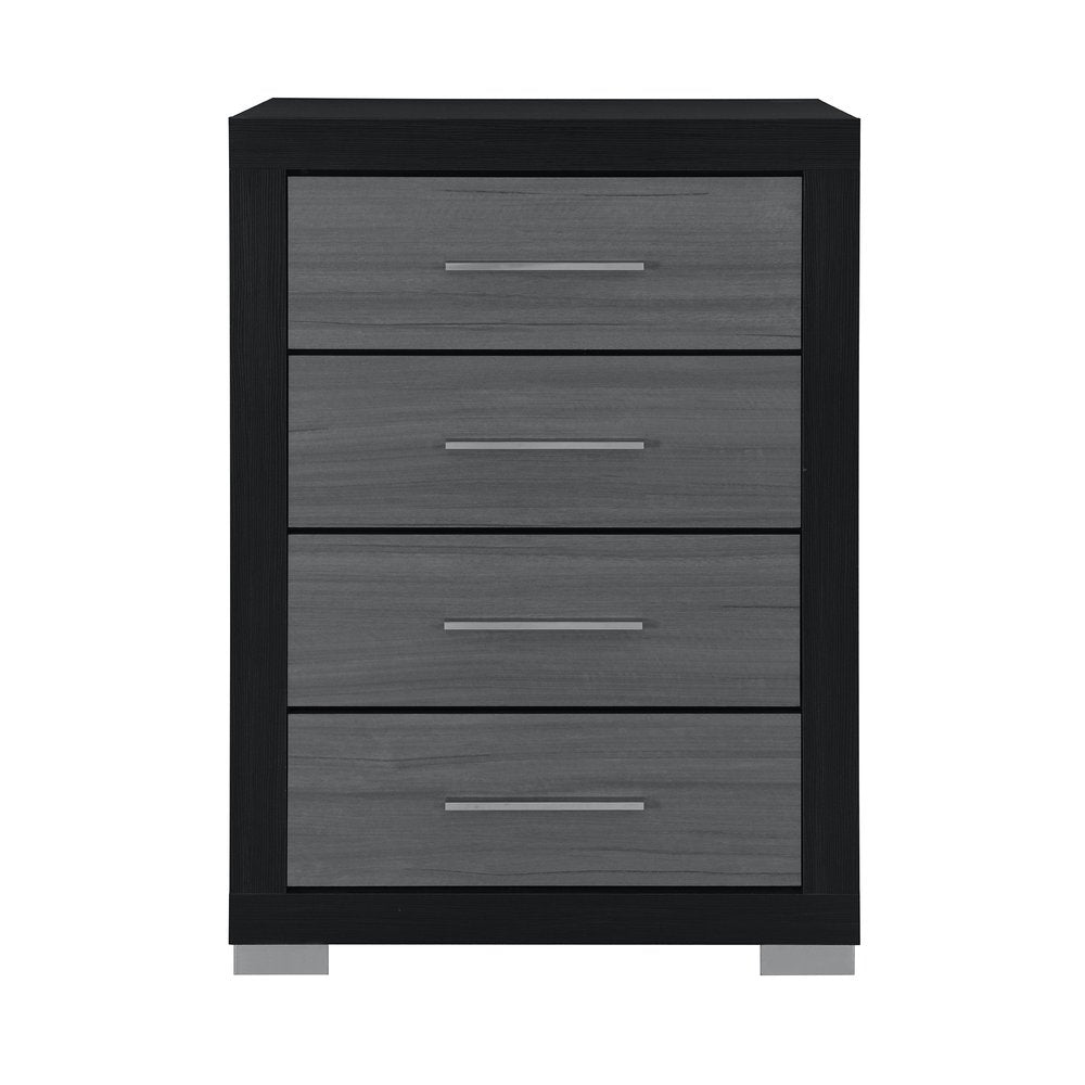 31" Black And Gray Wood Four Drawer Dresser HomeRoots