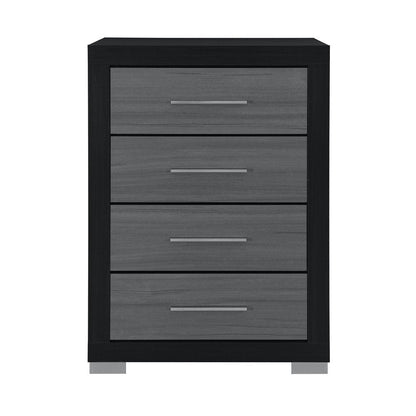 31" Black And Gray Wood Four Drawer Dresser HomeRoots