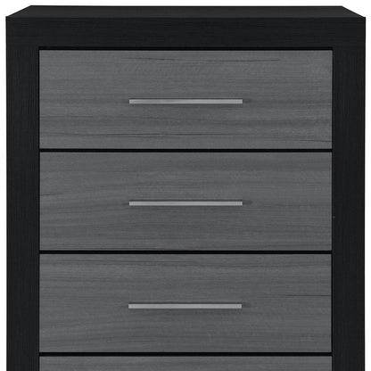 31" Black And Gray Wood Four Drawer Dresser HomeRoots