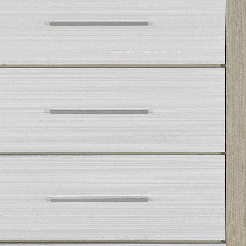31" Natural And White Wood Four Drawer Dresser HomeRoots
