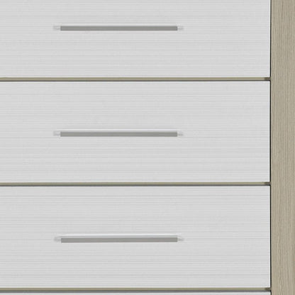 31" Natural And White Wood Four Drawer Dresser HomeRoots