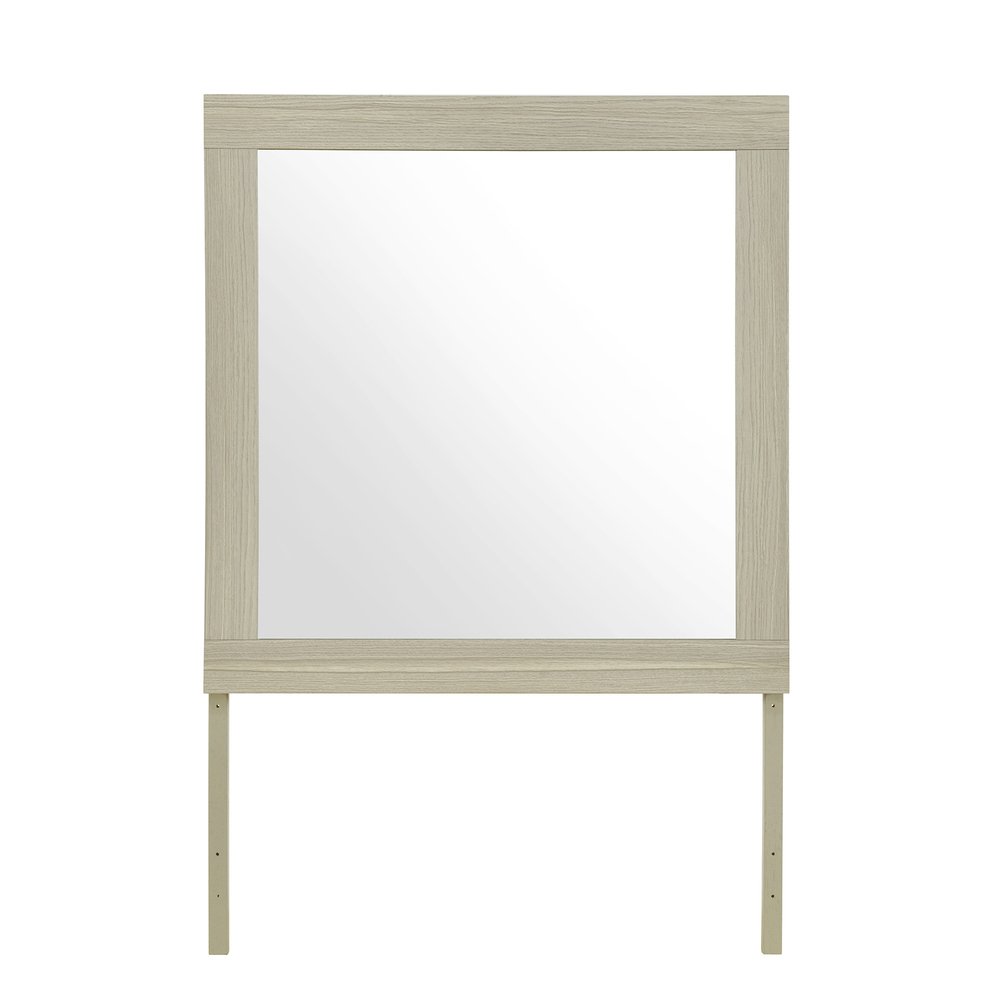 35" Natural Wood Square Frame Mounted Dresser Mirror HomeRoots