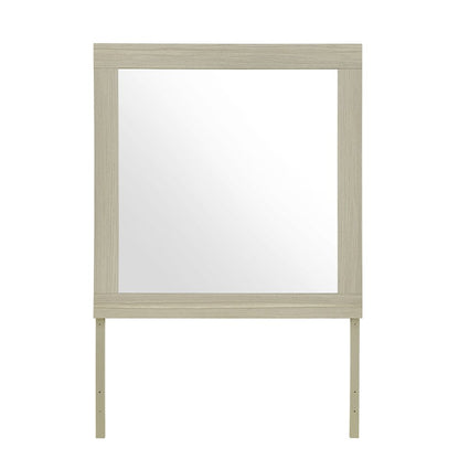 35" Natural Wood Square Frame Mounted Dresser Mirror HomeRoots
