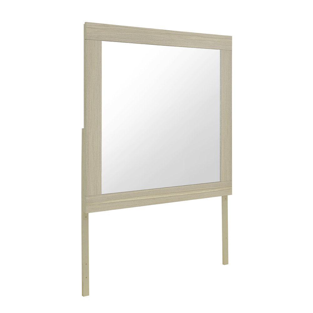 35" Natural Wood Square Frame Mounted Dresser Mirror HomeRoots