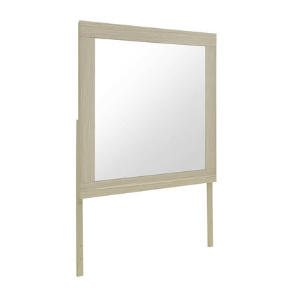 35" Natural Wood Square Frame Mounted Dresser Mirror HomeRoots