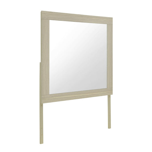 35" Natural Wood Square Frame Mounted Dresser Mirror HomeRoots