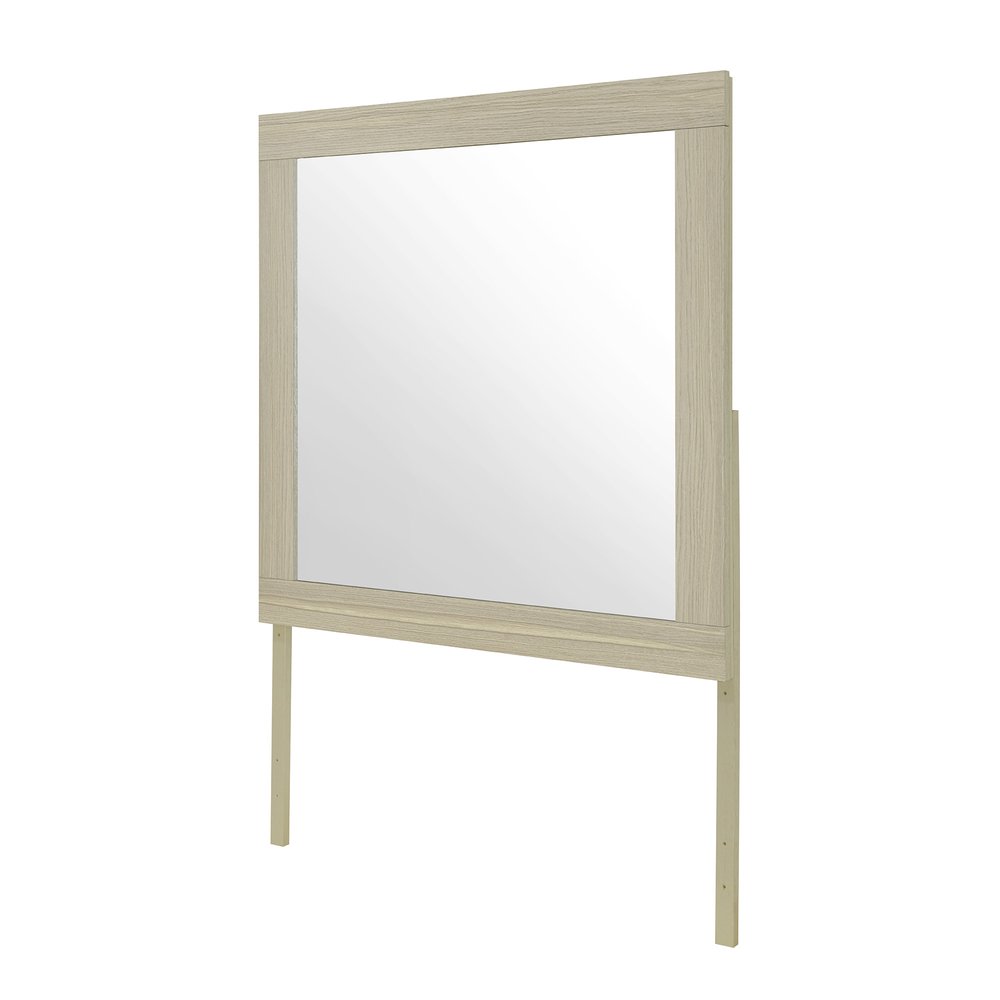 35" Natural Wood Square Frame Mounted Dresser Mirror HomeRoots