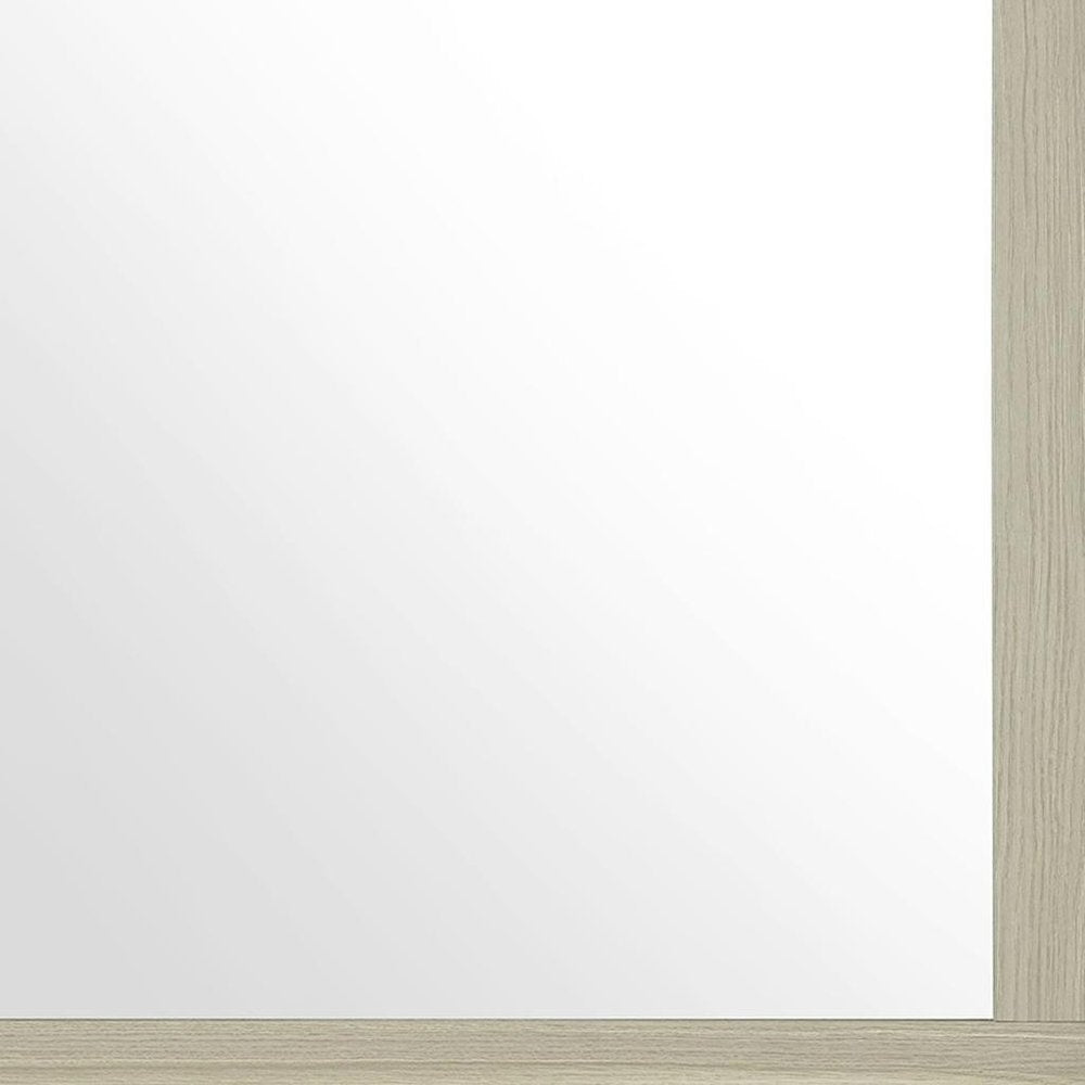 35" Natural Wood Square Frame Mounted Dresser Mirror HomeRoots