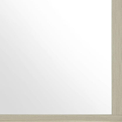 35" Natural Wood Square Frame Mounted Dresser Mirror HomeRoots