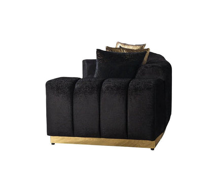 Black Velvet Modular Curved Two Piece Sectional With Toss Pillows HomeRoots