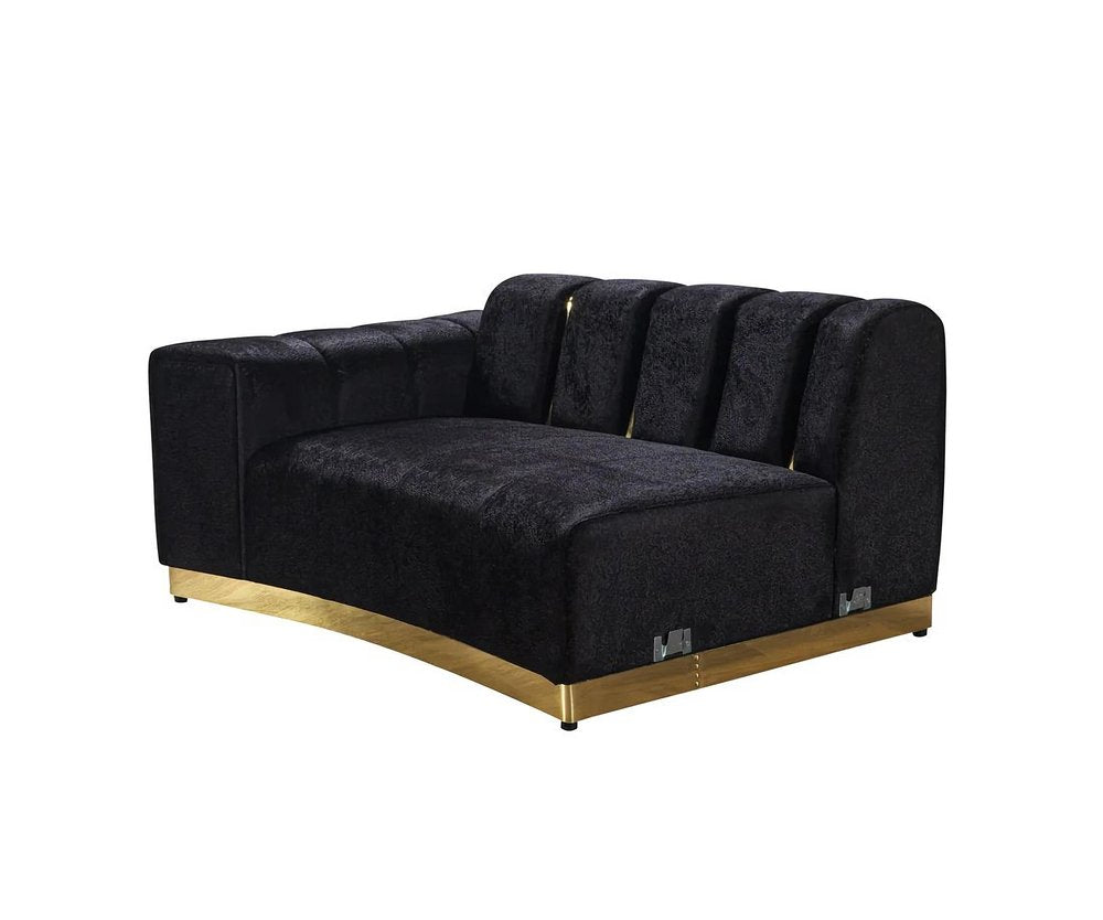 Black Velvet Modular Curved Two Piece Sectional With Toss Pillows HomeRoots