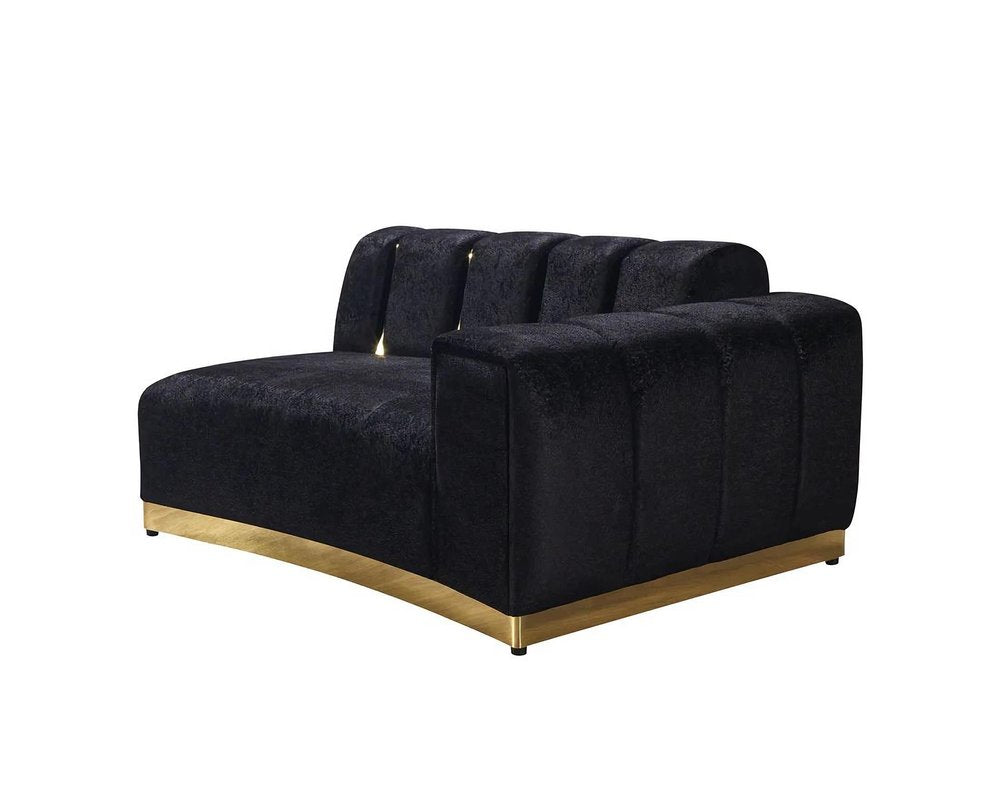 Black Velvet Modular Curved Two Piece Sectional With Toss Pillows HomeRoots